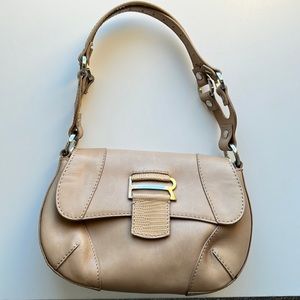 Preowned Italian designer Fratelli Rossetti small beige purse